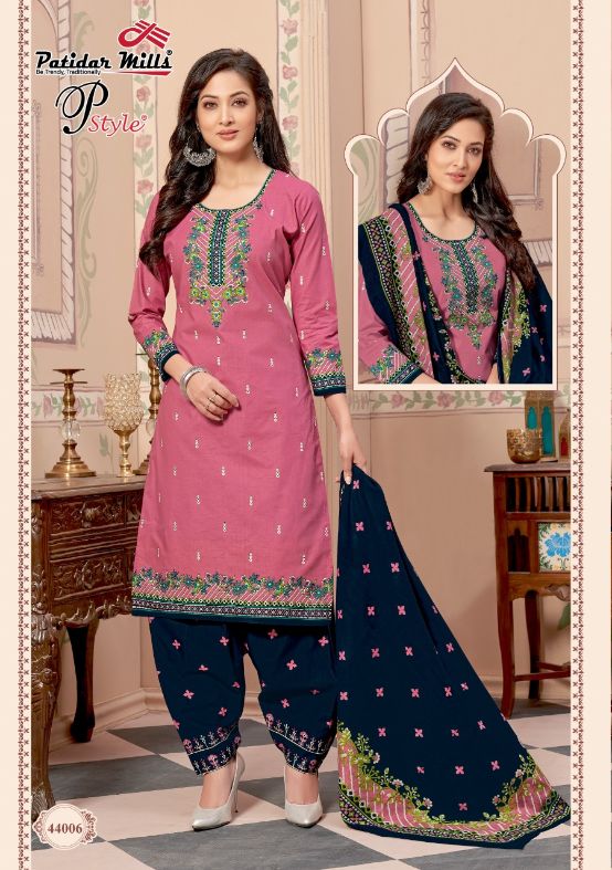 Patidar P Style 44 Regular Wear Printed Cotton Dress Material Collection